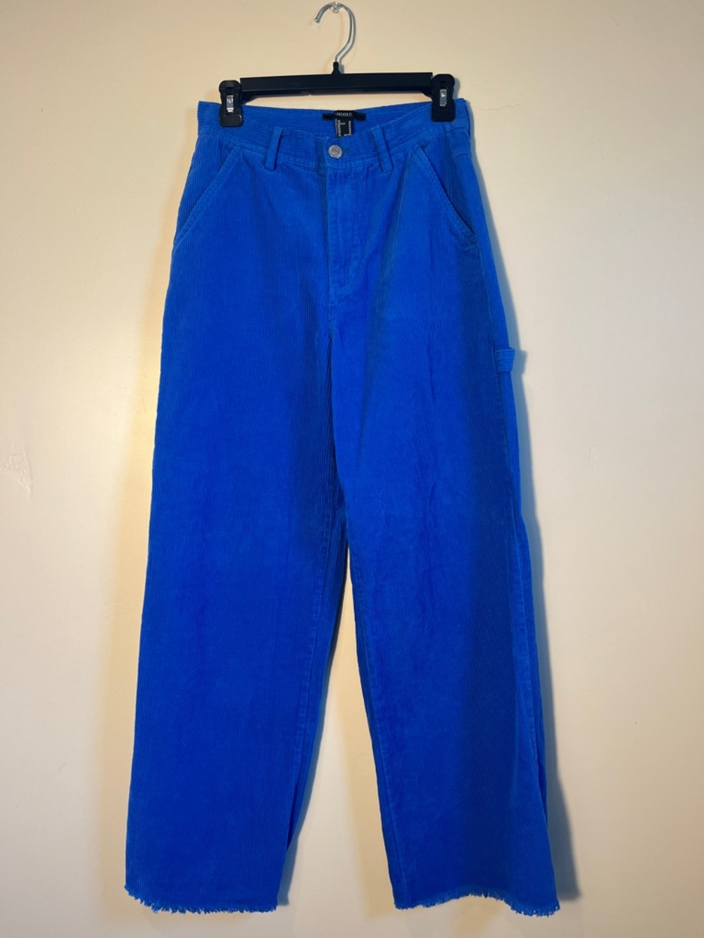 Forever 21 Bright Blue Wide Leg Corduroy Pants